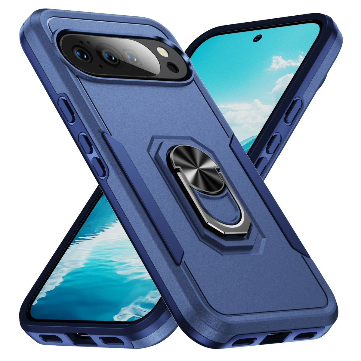 Magnetic Metal Ring Holder Armor Cover Shockproof Phone Cases For Google Pixel 11 10 9 8 7 6 Pro XL 10A 9A 8A 7A 6A Plastic Case