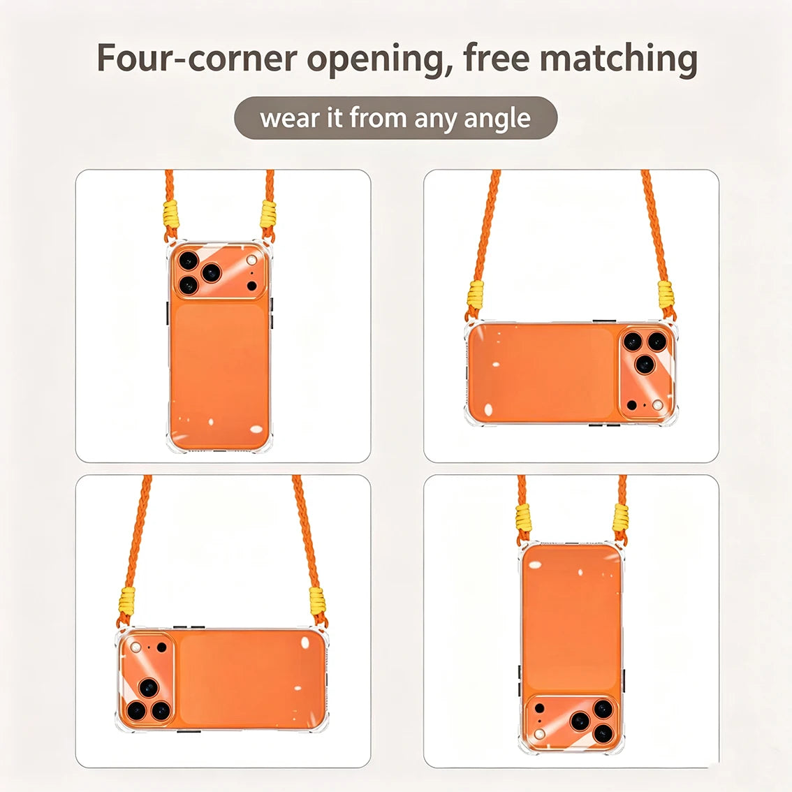 Crossbody Phone Case with Lanyard For iPhone 17Air 16 Pro Max 15 14 18 Pro Max  чехол на айфо Necklace Strap Cord Soft Cover