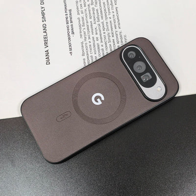 Solid Color Soft Leather for Magsafe Case for Google Pixel 10A 10 9 8 Pro XL 9A 8A Magnetic Wireless Charging Lens Protect Cover