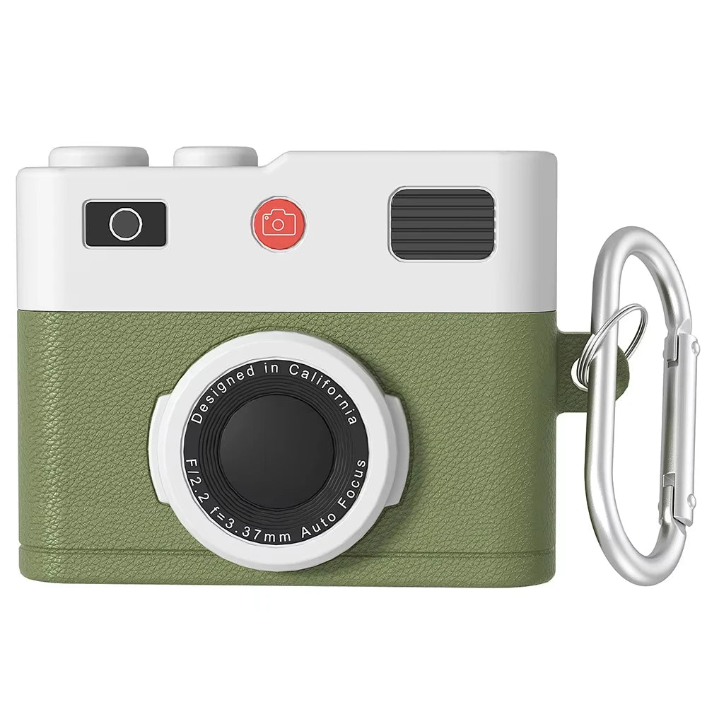 Retro Camera Design Wireless Headset Earphone Case Soft Silicone Protective Cover for AirPods 2 3 4 Pro Pro2 Earphone Accessory