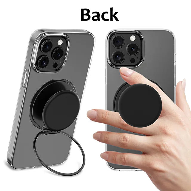 Grippopso Mobile Phone Finger Holder Socket Magnetic Cell Phone Grip Stand Finger Ring Kickstand Rotation Universal Phone Stand