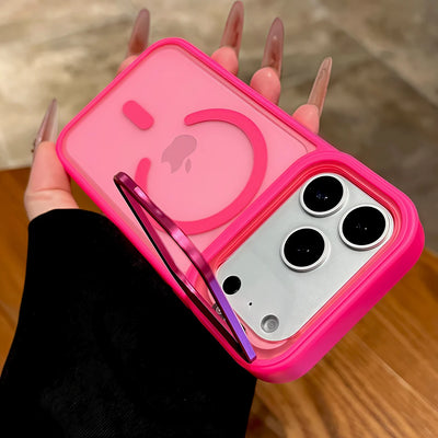 Matte Translucent Case For iPhone 18 17 16 15 14 13 12 Pro Max for Magsafe Mag Safe Charge Anti-fingerprint Stand Holder Cover