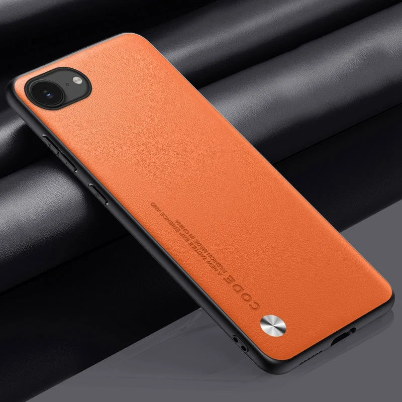Luxury PU Leather Case for iPhone 16E Back Cover Silicone Shockproof Protection Phone Case for iPhone 16 E IPhone16E IPhone16 E