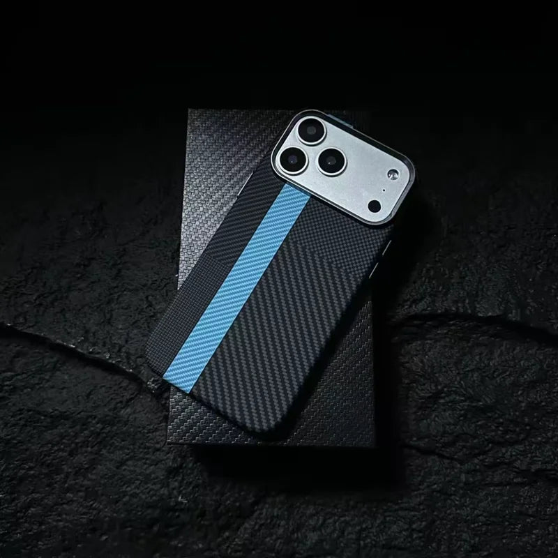 Carbon Fiber Texture Magnetic Case For iphone 17 18Pro Max 16 18 Pro 15 14 13 Ultrathin Alloy Lens Wireless Charge Hard Cover