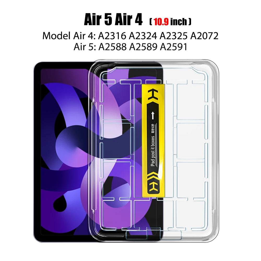 Tempered Glass Screen Protector for iPad Air 11 13 M4 M3 M2 Pro 11 13 M5 12.9 11th A16 10th 9th 8th 7th Air 5 4 3 10.2 10.5