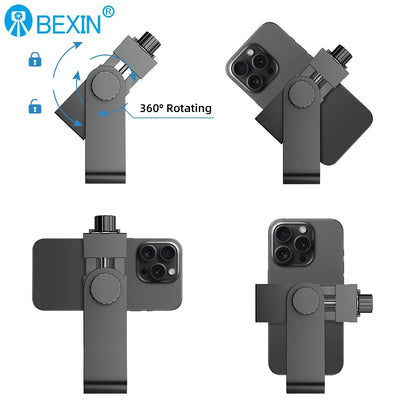 Tripod Mount Universal 360 Degree Mobile Phone Clip With 1/4"Screw Mobile Phone Clip Tripod Mount Adapter Adjustable For iphone