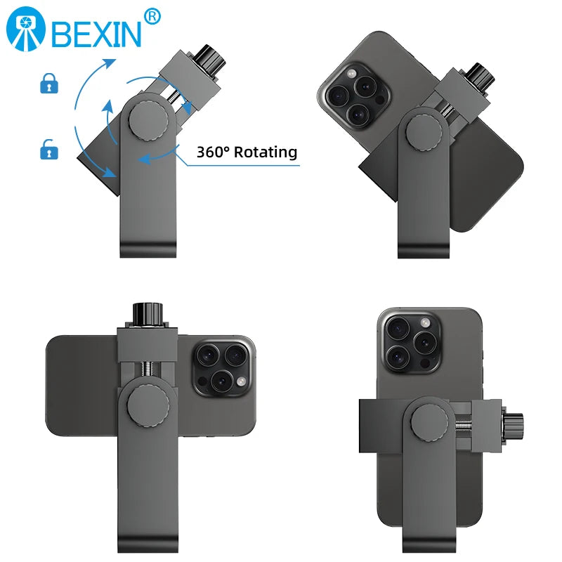Tripod Mount Universal 360 Degree Mobile Phone Clip With 1/4"Screw Mobile Phone Clip Tripod Mount Adapter Adjustable For iphone