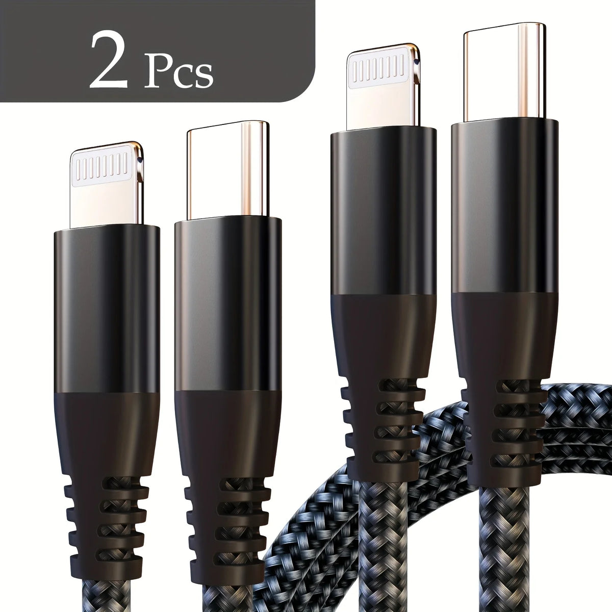 2Pack Type C to Lightning Fast Charging Data Cable MFI Certified 20W Nylon Braided Cable for IPhone14 14Pro 14Plus 13 12 11 X