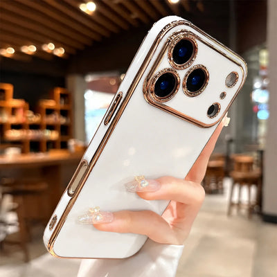 Sleek Electroplated Solid Color Phone Case for iPhone 18,17,16,15,14,13,12,11 Pro/Max/Plus/Air | Fully Protective Soft Shell, Premium Luxury & Fashionable Durable Design
