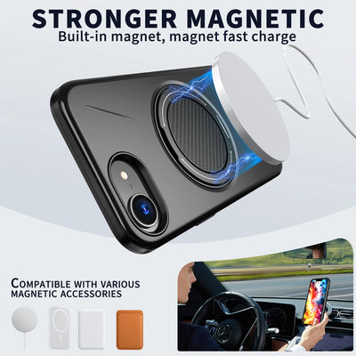 Phone Case For iPhone 17E 16E 360° Rotating Magnetic Stand Holder For Magsafe Deluxe Shockproof Bracket Covers Armor Fundas