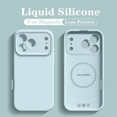 For iPhone 18 Pro Liquid Silicone For Magsafe Phone Case For iPhone 18 17 16 15 14 Pro Max Wireless Charging Skin Smooth Cover