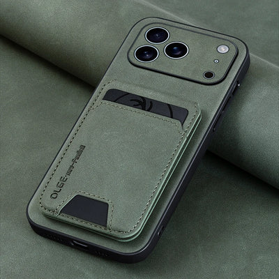 Luxury Synthetic Leather Card Bag Holder Case for iPhone 18 17 16 E 15 13 14 Pro Max Leather Card Slot Bag Protective Cover
