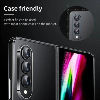 For Samsung Galaxy Z Fold 6 5 4 5G Metal Camera Lens Ring Cover On Sumsung Z Fold5 Zfold4 Lens Tempered Glass Protective Film
