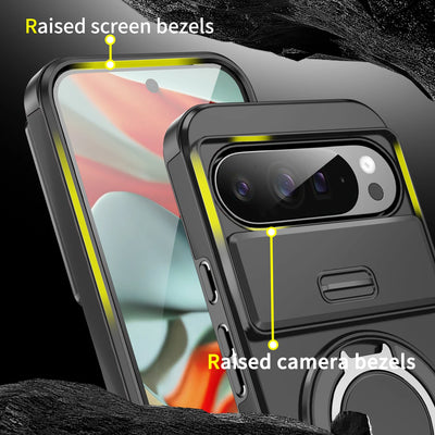 For Google Pixel 10 9 Pro XL Magnetic Bracket Phone Case For Google Pixel 10 9 8 7 Pro 9A 8A Sliding Window Anti Fall Phone Case