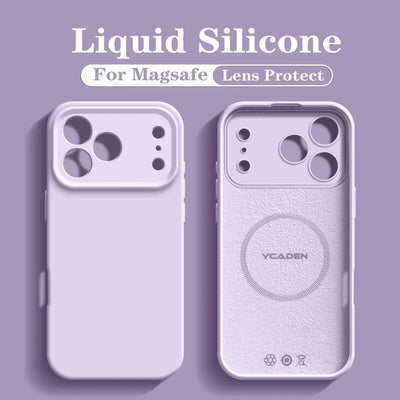 For iPhone 18 Pro Liquid Silicone For Magsafe Phone Case For iPhone 18 17 16 15 14 Pro Max Wireless Charging Skin Smooth Cover
