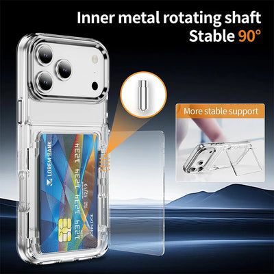 Clear Card Slot Phone Case - Soft Protective Wallet Case with Bank Card Sleeve for iPhone 18,17,16,15,14,13,12,11,XR/Air/Plus/Pro/Pro Max Series, With Full-Body Double Protection.