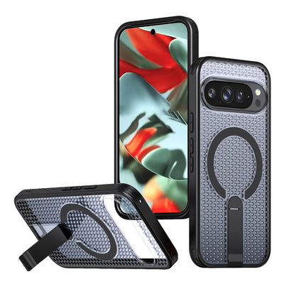 Magnetic Bracket Cooling Shockproof Phone Case For Google Pixel 11 10 9 Pro XL 10A 9A Mesh Ventilation Wireless Charging Cover