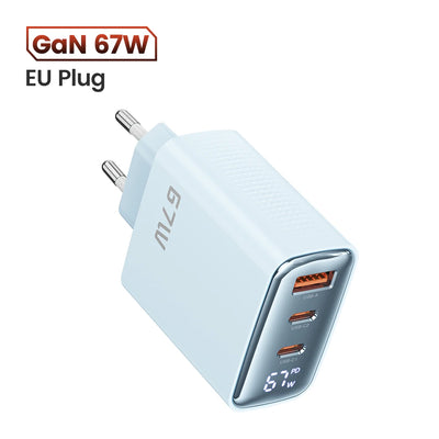 Toocki 67W GaN USB Type C Charger Digital Display 65W 45W PPS PD QC4.0 Quick Charge For Macbook Laptop IPAD Tablet iPhone 15 14