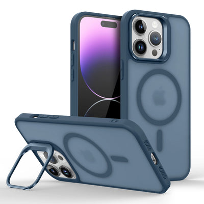 Metal Lens Stand Magnetic For Magsafe Case For iPhone 18 17 Air 16 15 14 13 12 Mini 11 Pro Max Plus Matte Wireless Charge Cover