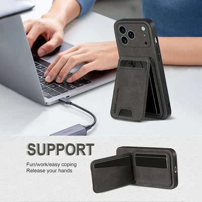 Two-Piece Set（Phone case and card holder）Luxury Synthetic Leather Card Holder Phone Case，Applicable iPhone 17 16 E 15 13 14 Pro