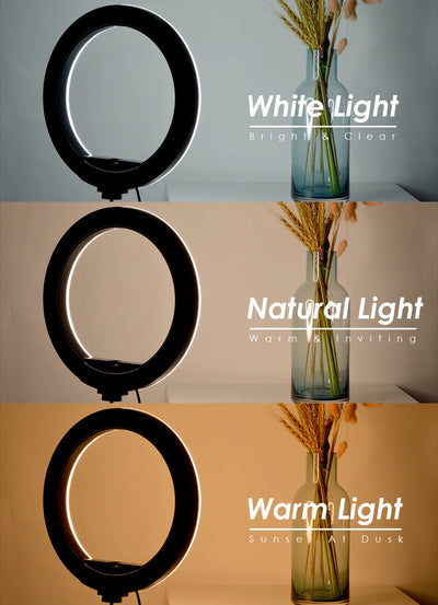 Tripod With LED Ring Light For Phone Tripod Camera Stand Selfie Photography Light LED Lamp Color Photo Studio For YouTube Live