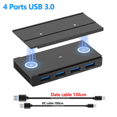 10Gbps USB HUB Desk Magnetic USB3.2 Splitter Adapter High Speed Data Transfer For MacBook Pro iMac Pro PC Laptops Accessories