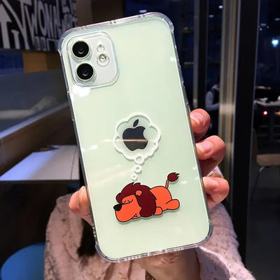Creative Elephant Lion Animal Phone Case For iPhone 17 16 15 13 11 12 14 Pro Max Mini 7 8 Plus Dog Clear Shockproof Soft Covers