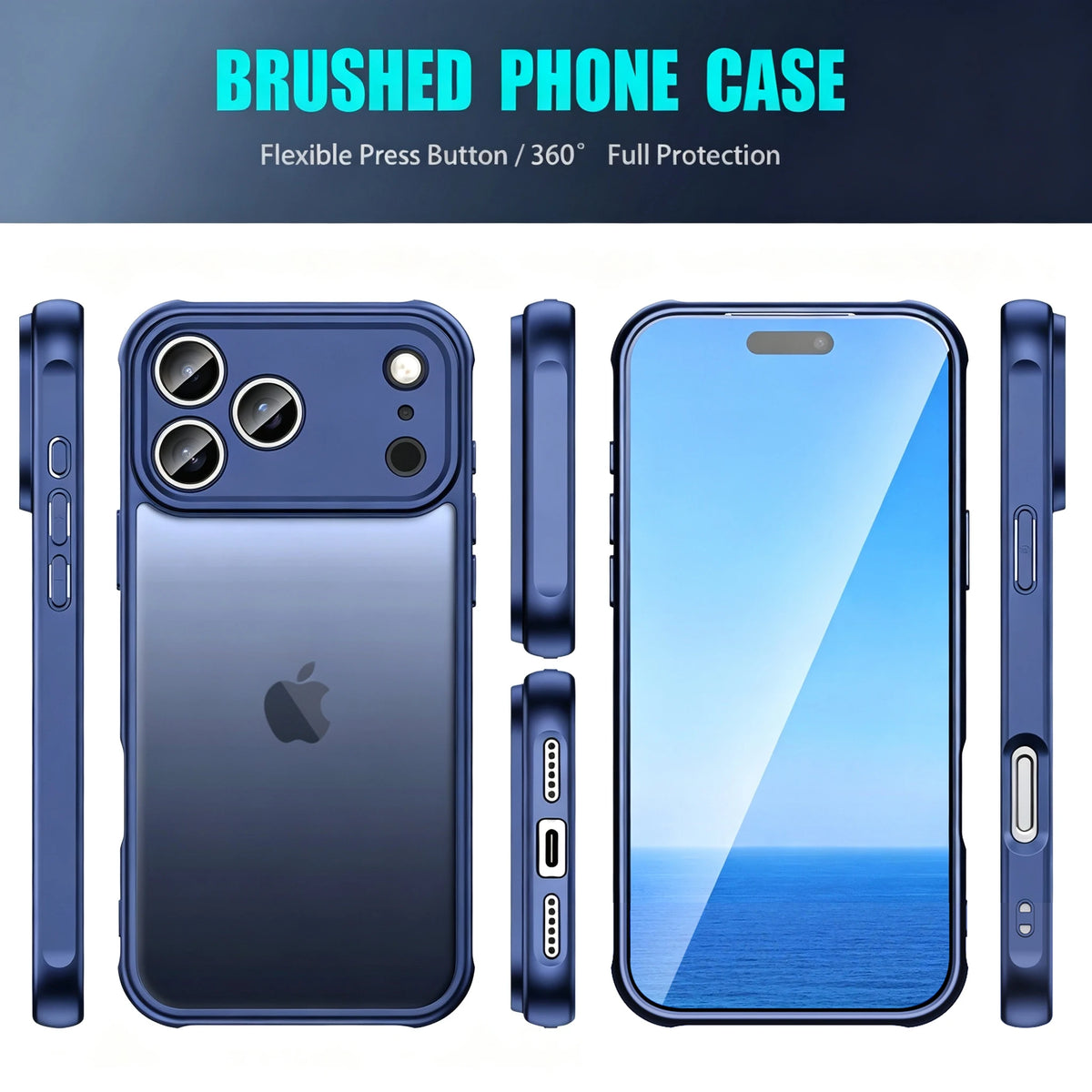 Phone case for iphone 18 Pro Max 18Pro 17 17e 17Pro iphone17 Air Translucent Matte Back & TPU Side Shockproof Proteciton cover