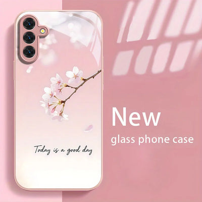 Lotus Flowers Glass Phone Case For Samsung S26 Ultra S25 S24 S23 Plus A57 5G A56 A55 A54 A53 A37 A36 A17 A26 A25 A24 Cases Cover