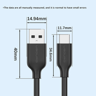 UGOURD USB3.2 10Gbps Cable USB 3.0/3.1/3.2 OTG Cable USB A to USB Type C Data Transfer SSD Hard Disk Cable 3A 60W QC 3.0
