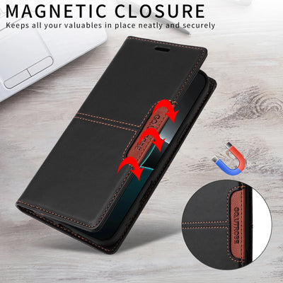 Magnetic Leather Case For iPhone 16 15 14 13 12 11 17 18 Pro Max 18Pro 15 Plus 17e 16e SE3 Business Flip Wallet Card Slot Cover