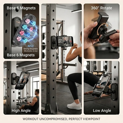 Magnetic Phone Holder 360° Adjustable Golf Cart Gym Equipment Stand For Phone Universal Lazy Mobile Phone Stand