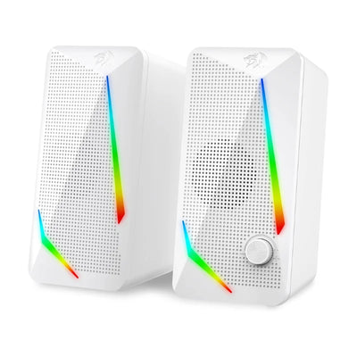 Redragon GS510 RGB Desktop Speakers, 2.0 Channel PC Computer Speaker with 4 Colorful LED Backlight Modes