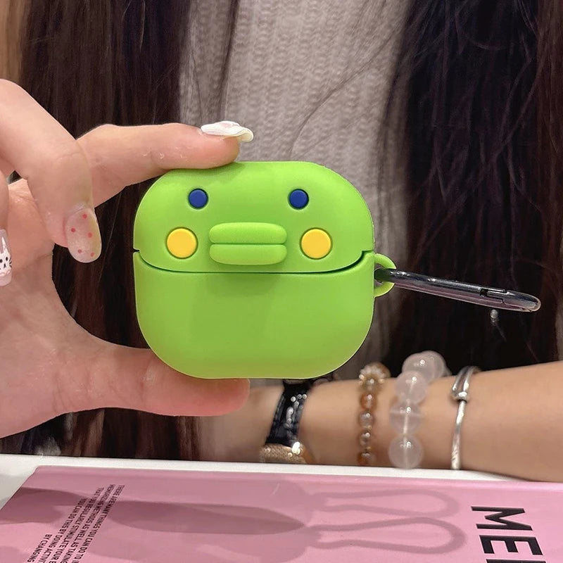 For Airpods 4 2024 3 Pro 2 1 3D Cartoon Tamagotchi Boku Earphone Silicone Shockproof Bluetooth Headset Case With Hook Buckle