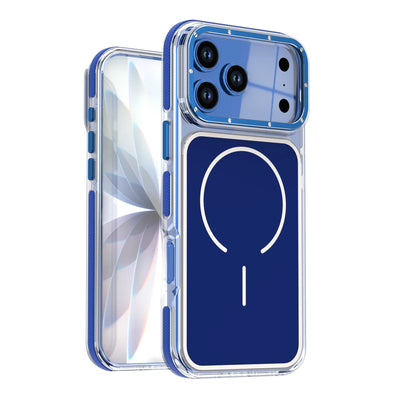 Luxury Two Tone Border Clear Strong Magnetic Phone Case for IPhone 17 Air 16 15 14 Plus 13 12 17 Pro Max 16e For Magsafe Cover