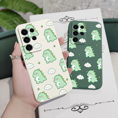 Cloud Dinosaur Phone Case For Samsung Galaxy S25FE S24 S23 S22 S21 S20 S10 S10E Ultra Plus FE Note 20 Ultra 10 Plus Cover