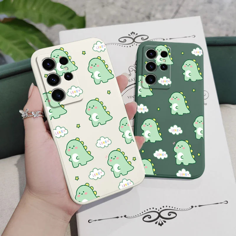 Cloud Dinosaur Phone Case For Samsung Galaxy S25FE S24 S23 S22 S21 S20 S10 S10E Ultra Plus FE Note 20 Ultra 10 Plus Cover