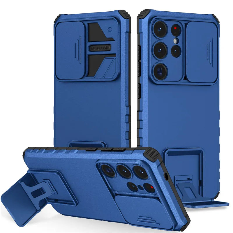 Shockproof Armor Funda For Samsung Galaxy S20 FE S21 S22 S23 S24 Plus Note 20 S25 Edge S26 Ultra 5G Slide Lens Protect Case