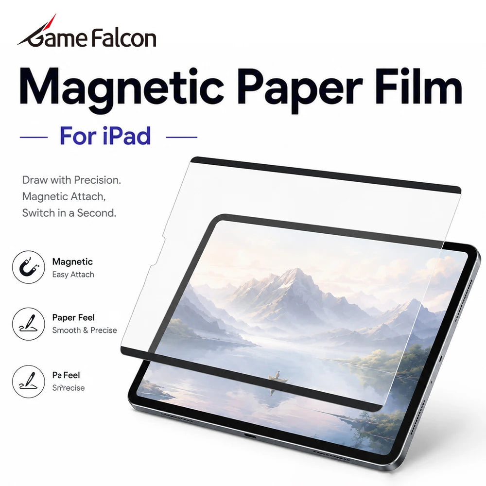 Magnetic Like Paper Film For iPad A16 Air 11 M4 M3 M2 5 4 Pro 11th 13 M5 12.9 10 9 10th 9th Generation Mini 7 6 Screen Protector