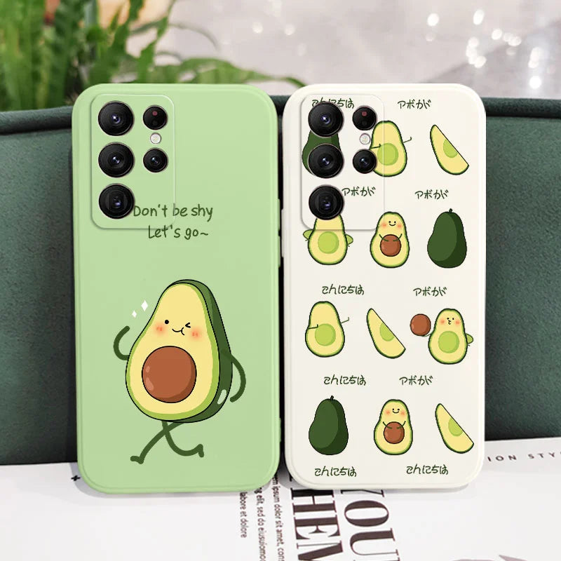 Avocado Family Phone Case For Samsung Galaxy S25 FE S24 S23 S22 S21 S20 Ultra Plus FE S10 S9 S10E Note 20 Ultra 10 9 Plus Cover