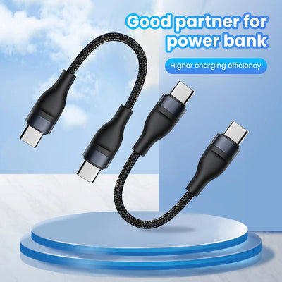66w Type-C Cable 25cm USB C to Type-C / Lightning Fast Charging Short Wire For iPhone Xiaomi Huawei Samsung Oneplus Cellphones