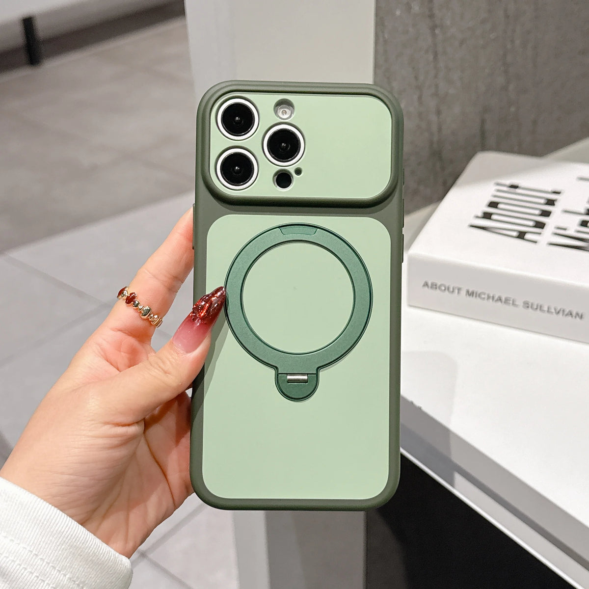 Magnetic Bracket Phone Case For iPhone 17 Air 13 14 15 16 17 Pro Max Matte KickStand For Magsafe Shockproof Stand Holder Cover