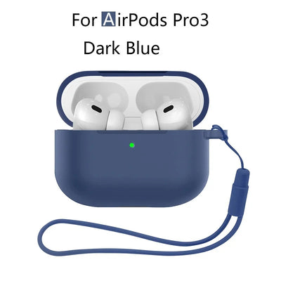 for AirPods Pro 3 2025 New Case Full Protective Soft Silicone Shockproof Case with Keychain for AirPods Pro 3 Case for Men Women