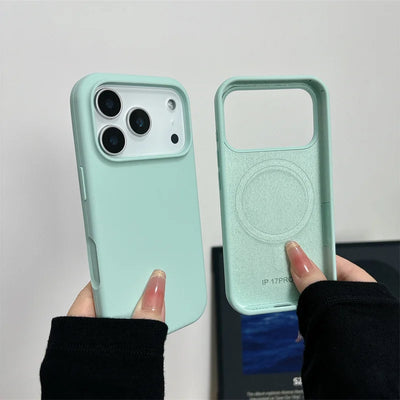 Magnetic Liquid Silicone Case for iPhone 18 17 Pro 17 Pro Max 16 15 14 For Magsafe Big Camera Hole Cover Shockproof Protective