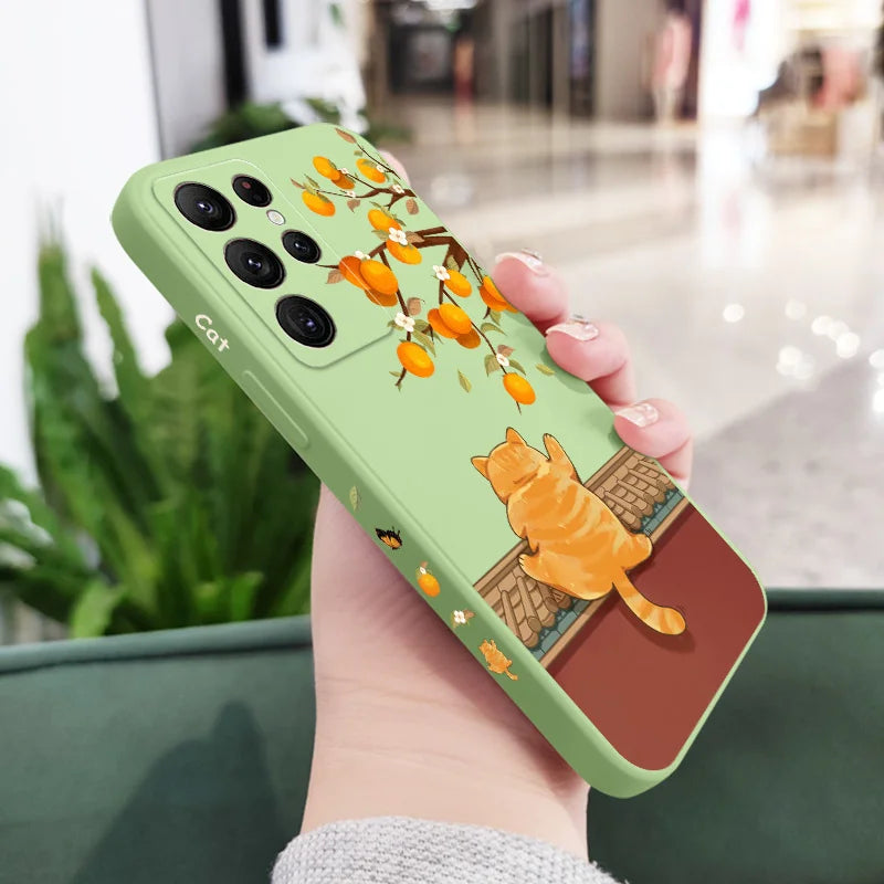 Climbing Cats Phone Case For Samsung Galaxy S25 S24 S23 S22 S21 S20 Ultra Plus FE S10 Note 20 ultra 10 9 Plus Cover