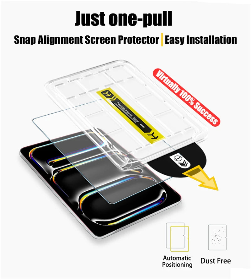 Tempered Glass Screen Protector for iPad Air 11 13 M4 M3 M2 Pro 11 13 M5 12.9 11th A16 10th 9th 8th 7th Air 5 4 3 10.2 10.5