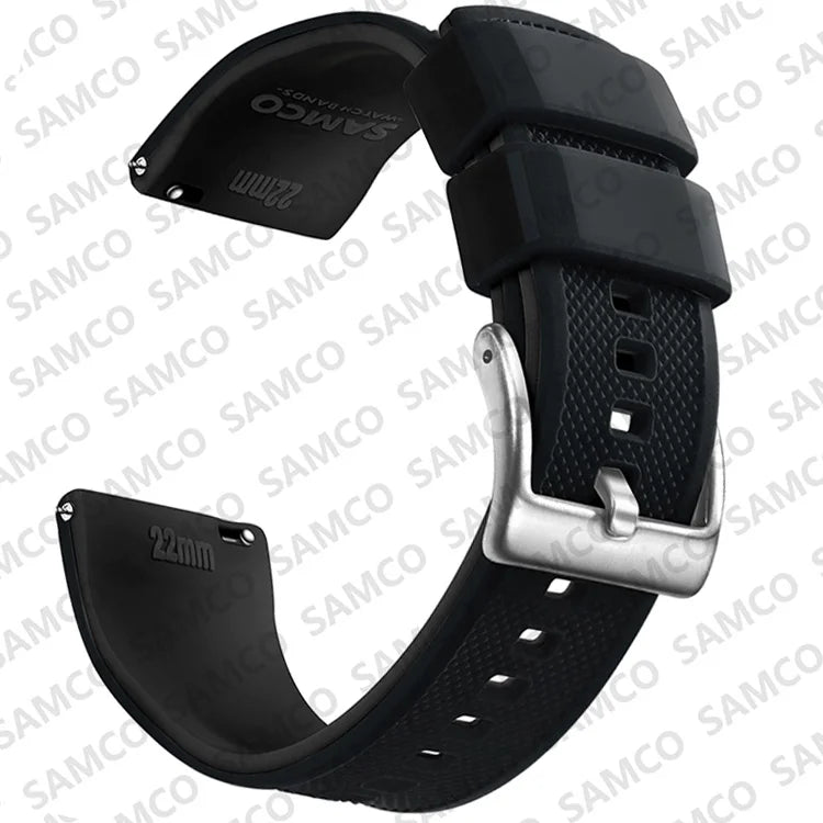 Quick Release Rubber Watch Strap Silicone Watch Band 18mm 20mm 22mm  Huawei ,Samsung Galaxy, Garmin, Watch Replacement Watchband