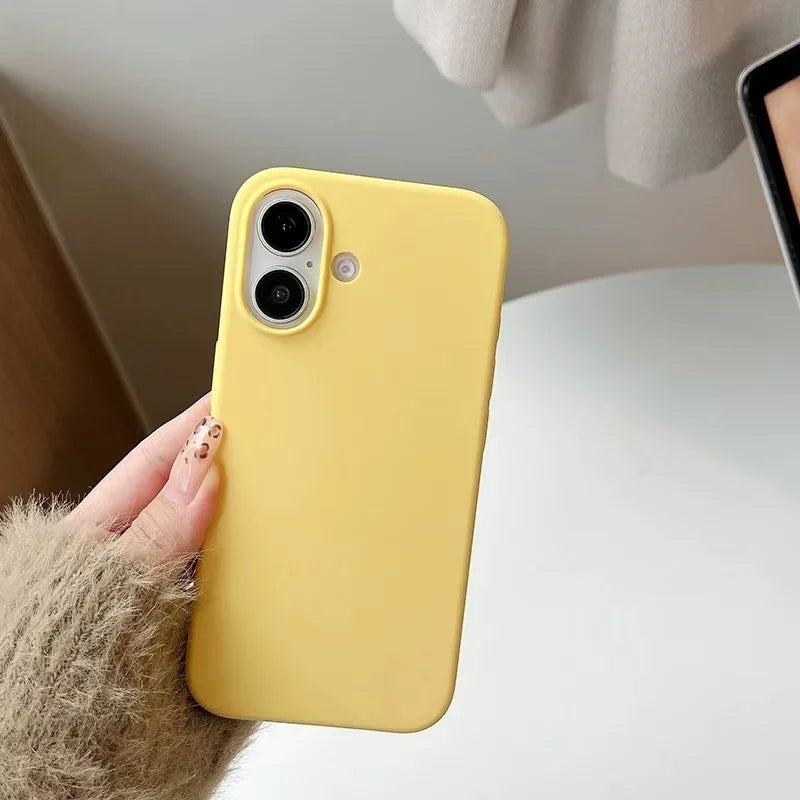 Liquid Silicone Mobile Phone Case for Apple iphone 16 15 14 13 12 11 Pro 13 mini X XR Xs Max Matte Shockproof Cover Cases