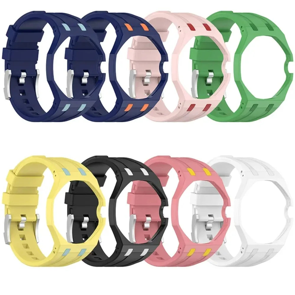 PC Case+Silicone Strap for Swatch X AP Royal Pop Pocket Watch Changer To Wristwatch Integrated Modification Accessories Bracelet