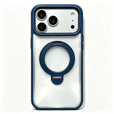 Magnetic Phone Case With 360 Rotatable Metal Kickstand, Clear Shockproof Protective Cover With IPhone 17 Pro Max 16 15 14 13 12 All Models